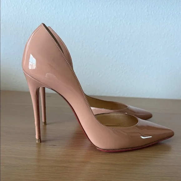 Christian Louboutin Blush Patent Leather Pointed-Toe Pumps - Picture 5 of 6